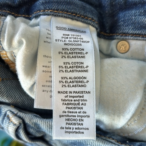 Good American Medium Wash Distressed Skinny Jeans - Size 6/28 - Picture 7 of 8